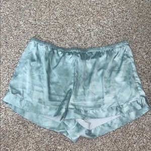 Teal silk pj shorts